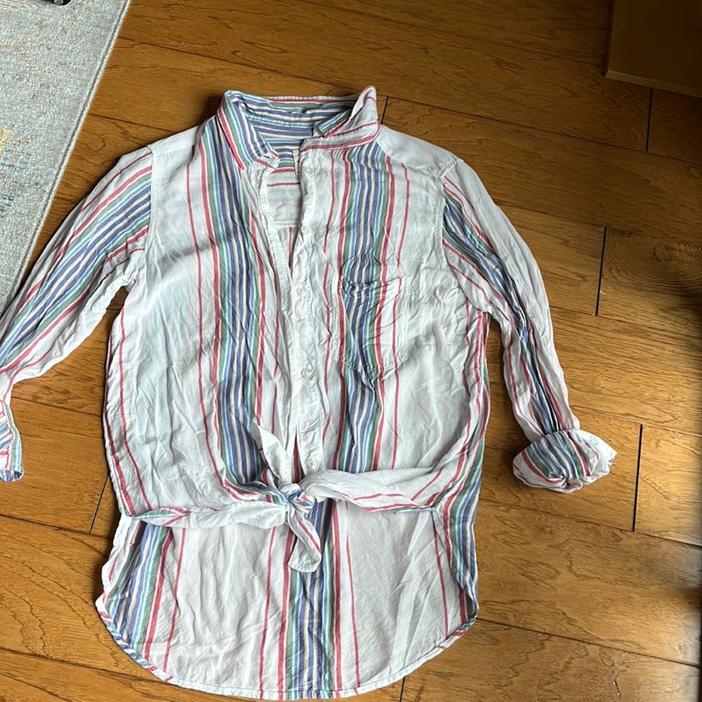AE striped button up